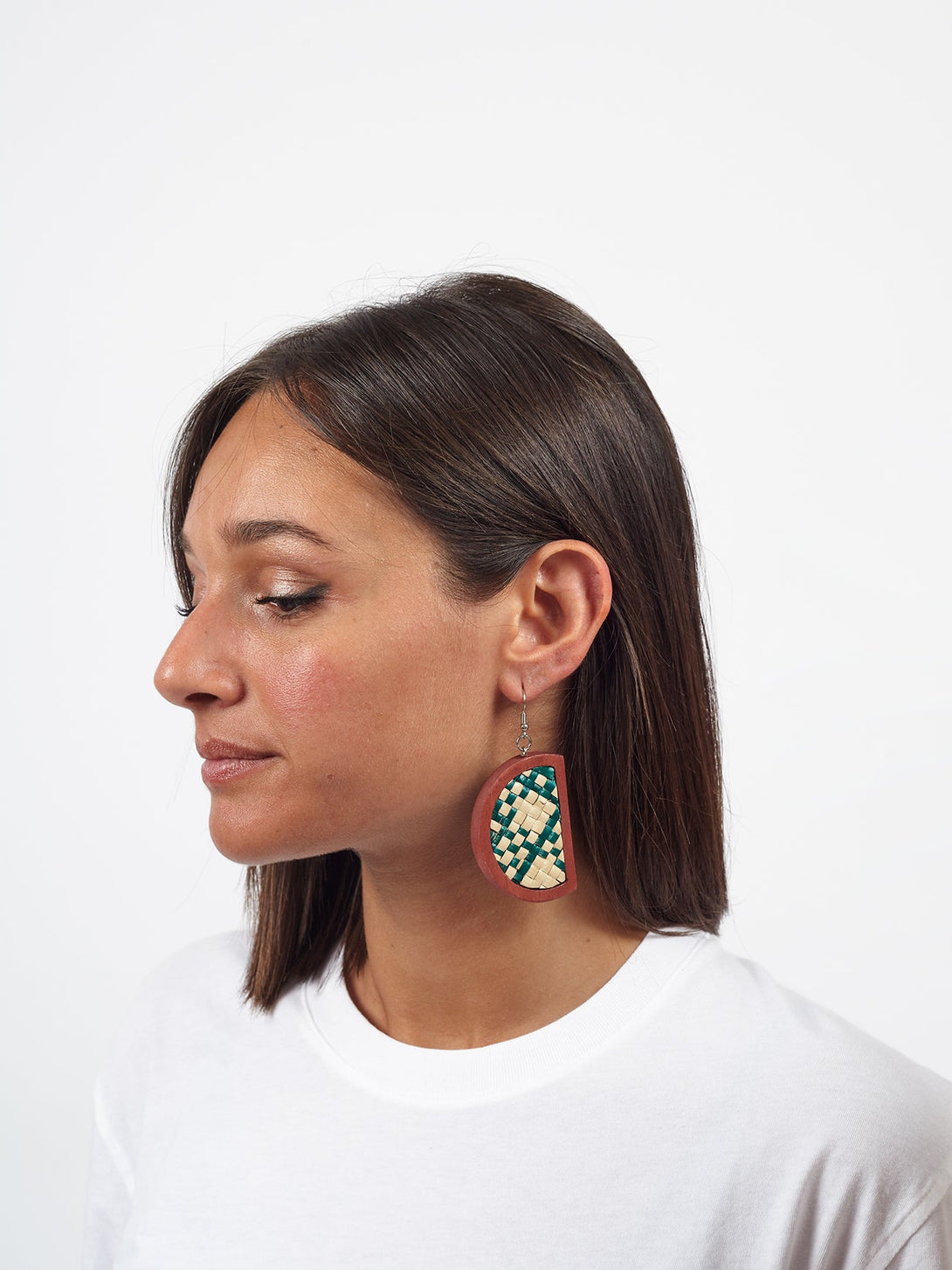 orecchini legno rattan Elsa-verde-Bijondo