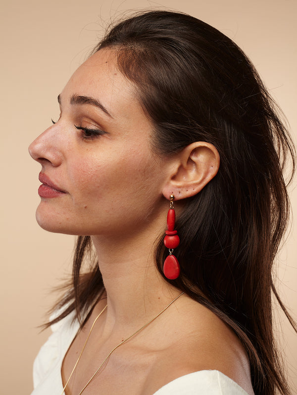 Orecchini lunghi, leggeri, legno Margie-Orecchini-Bijondo-Rosso-Bijondo