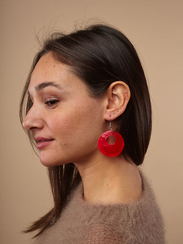 Orecchini madreperla colorati leggeri Pop-Orecchini-Bijondo-Rosso-Bijondo