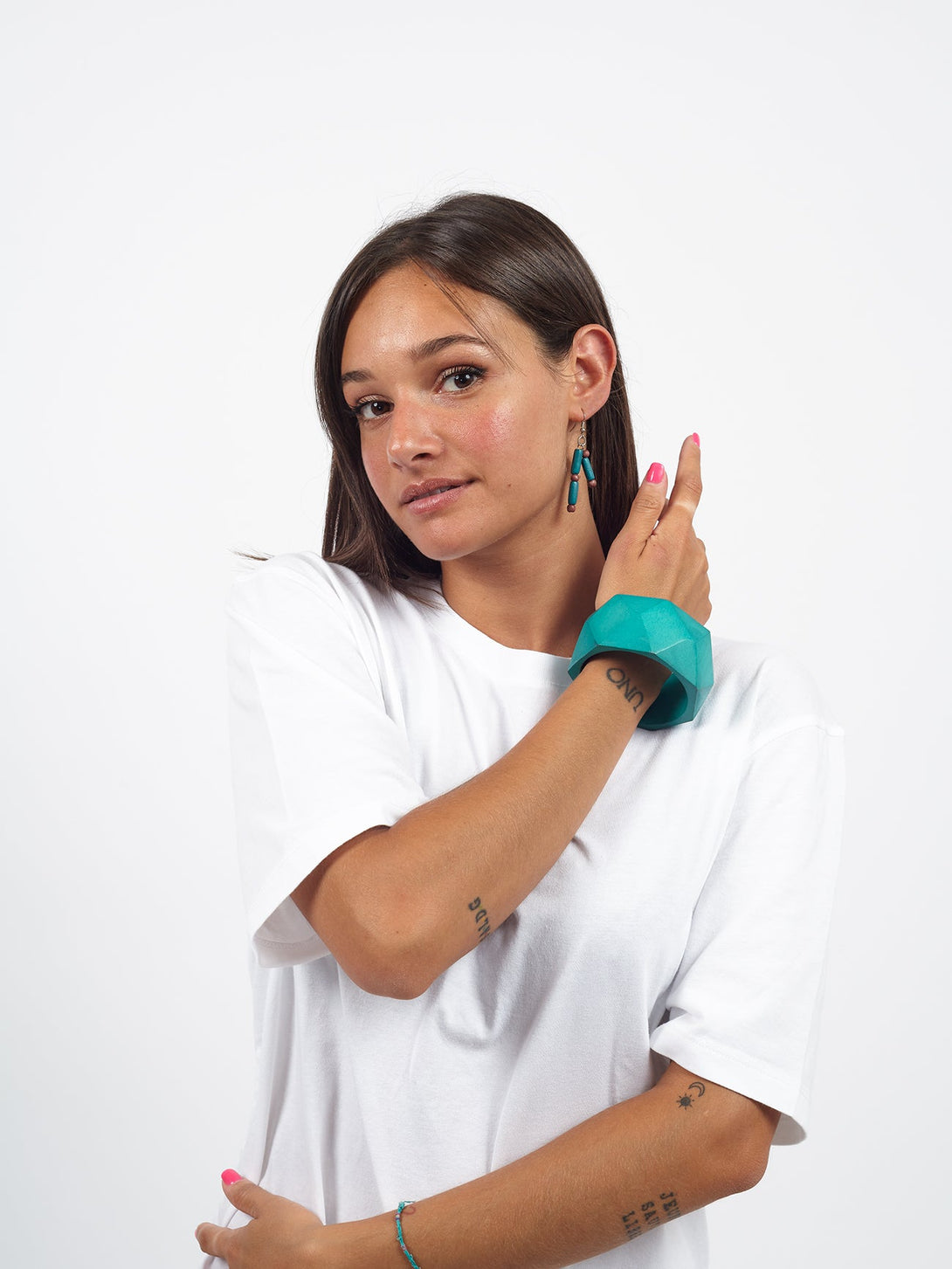 Orecchini pendenti legno Blake-ottanio-Bijondo