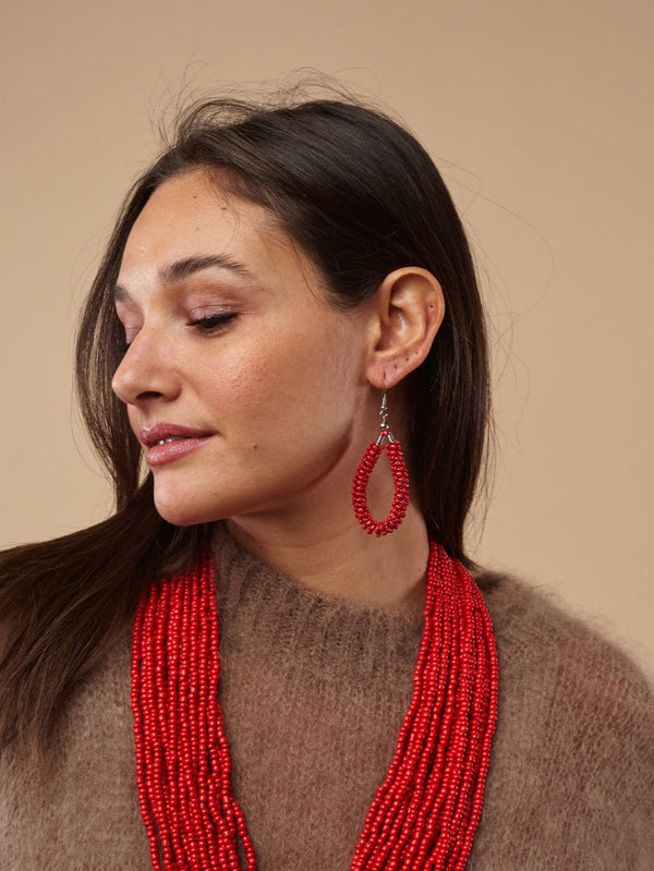 Orecchini perline di vetro Lara-orecchini-Bijondo-Rosso-Bijondo