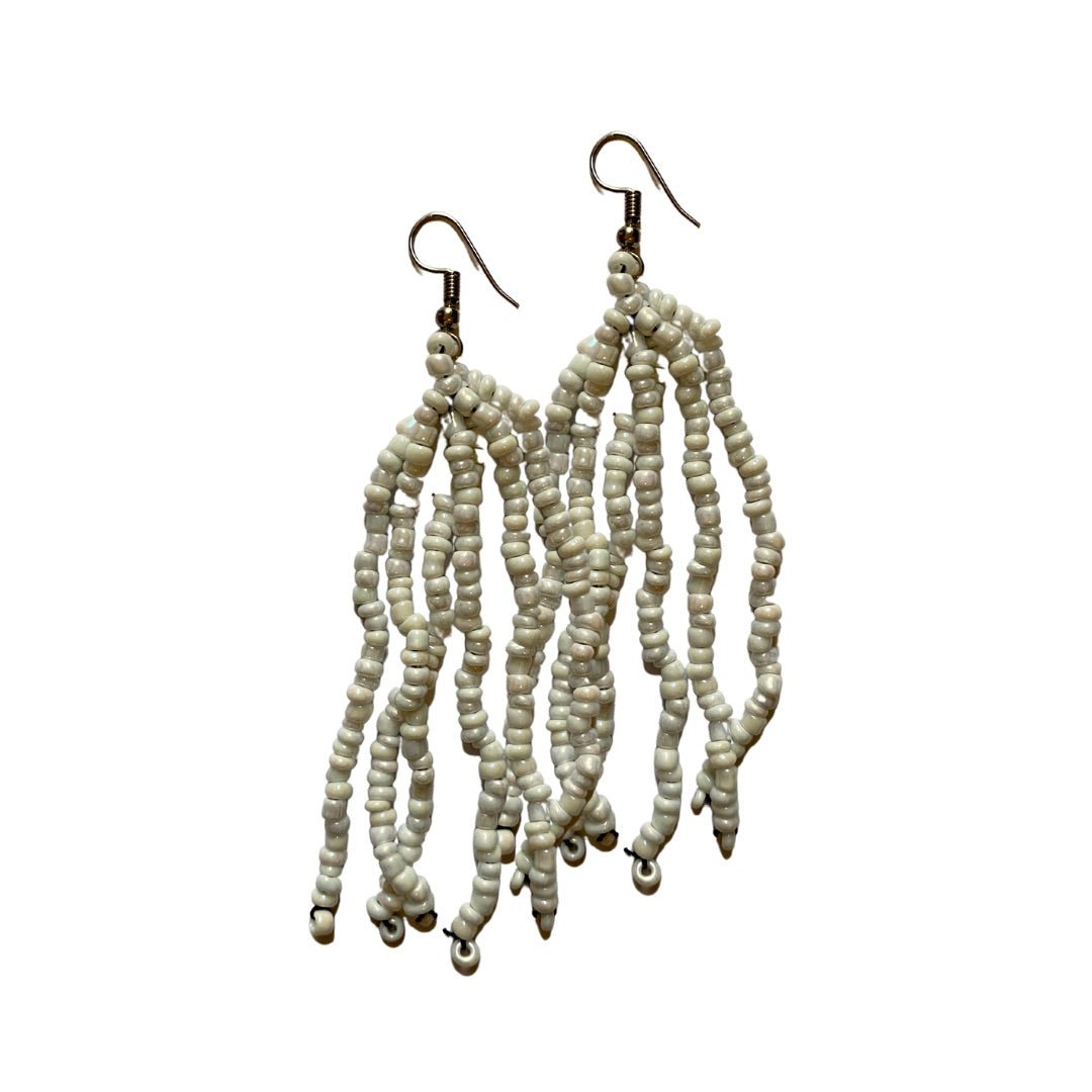 Orecchini vetro Leila - bianco - Bijondo