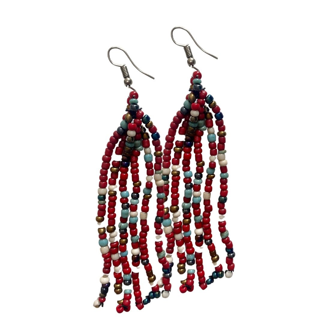 Orecchini vetro Leila - rosso - Bijondo