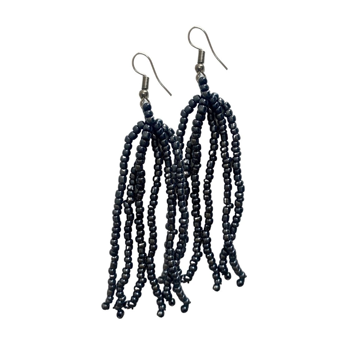 Orecchini vetro Leila - antracite - Bijondo