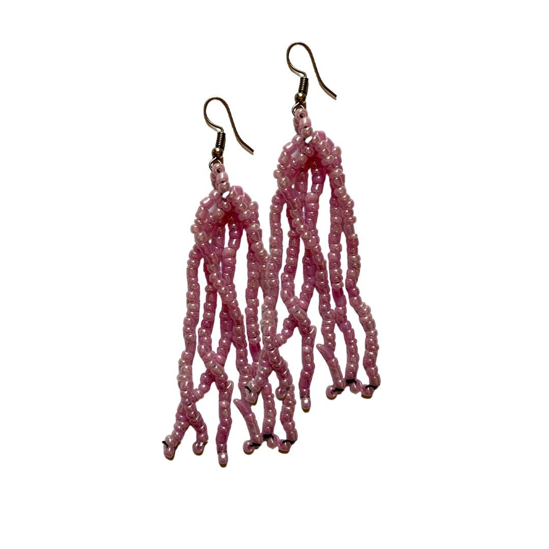 Orecchini vetro Leila - rosa - Bijondo