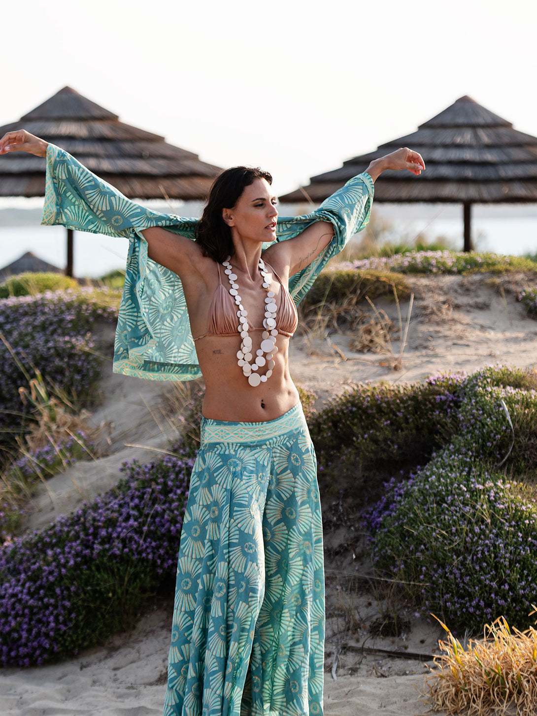 Panta gonna seta, laminato oro Candice-kimono-WhyY-Bijondo