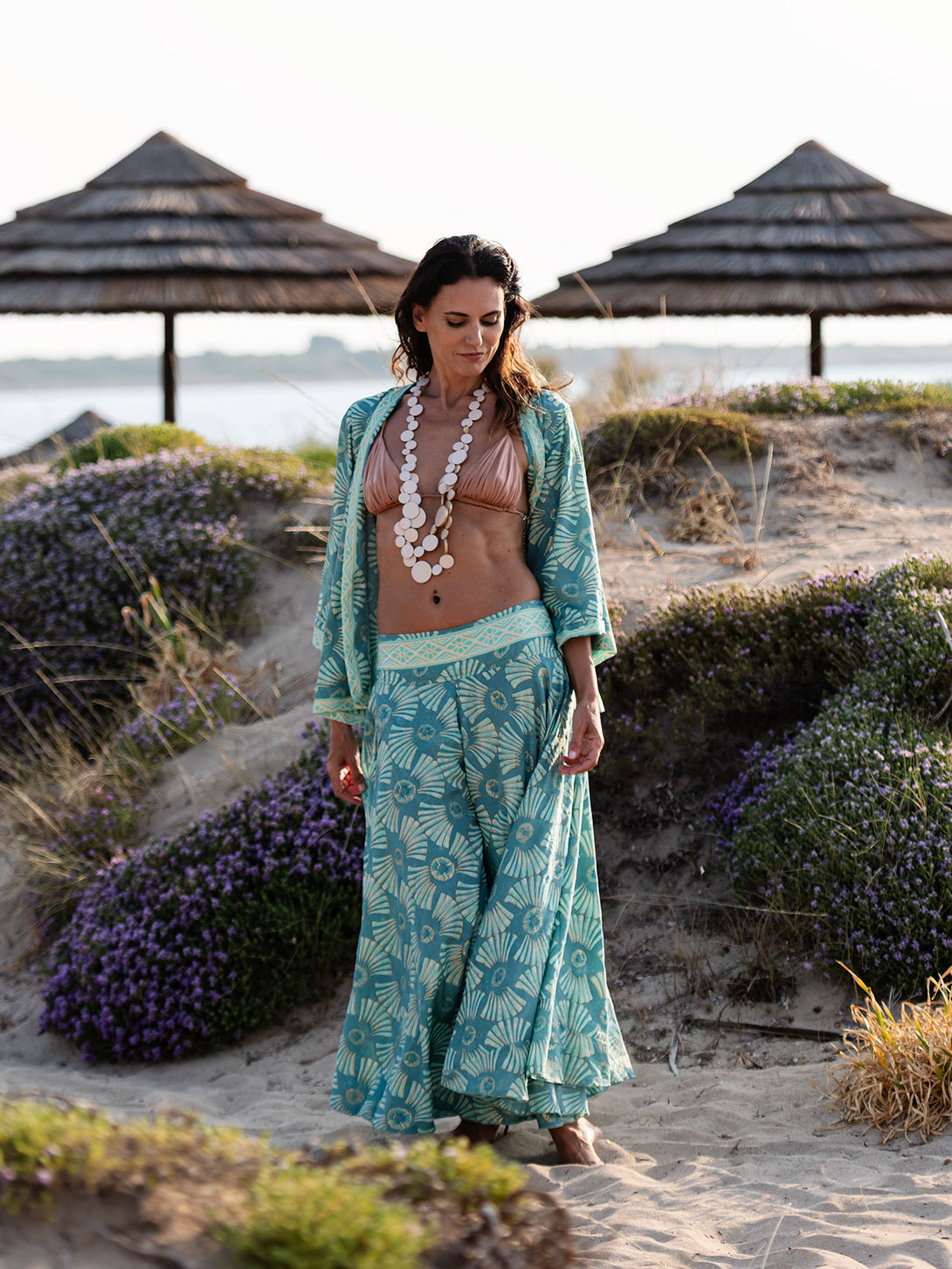 Panta gonna seta, laminato oro Candice-kimono-WhyY-Bijondo