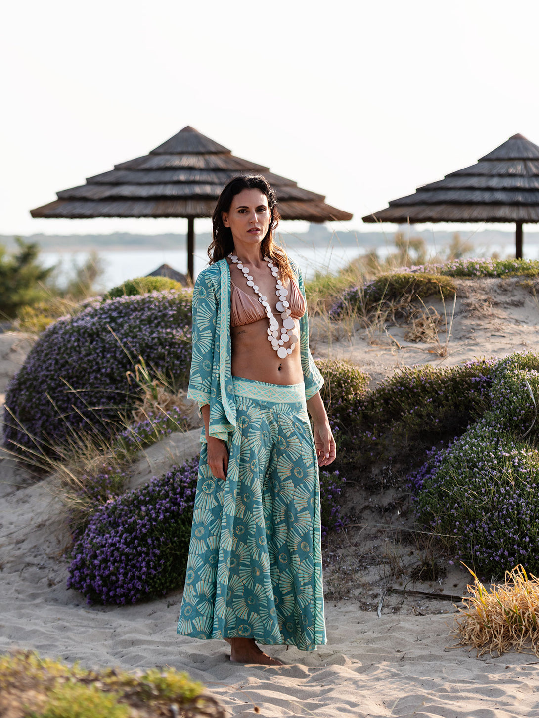 Panta gonna seta, laminato oro Candice-kimono-WhyY-Bijondo