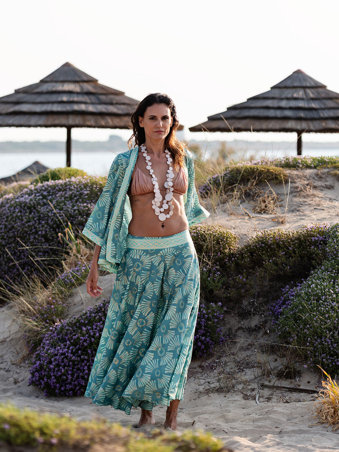 Panta gonna seta, laminato oro Candice-kimono-WhyY-Bijondo