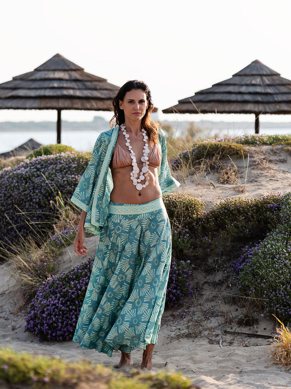 Panta gonna seta, laminato oro Candice-kimono-WhyY-Bijondo