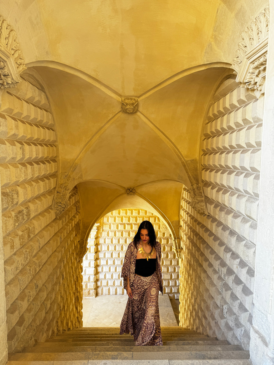 Pantagonna vita alta seta Margherite metallic-Pantaloni-WhyY-Bijondo