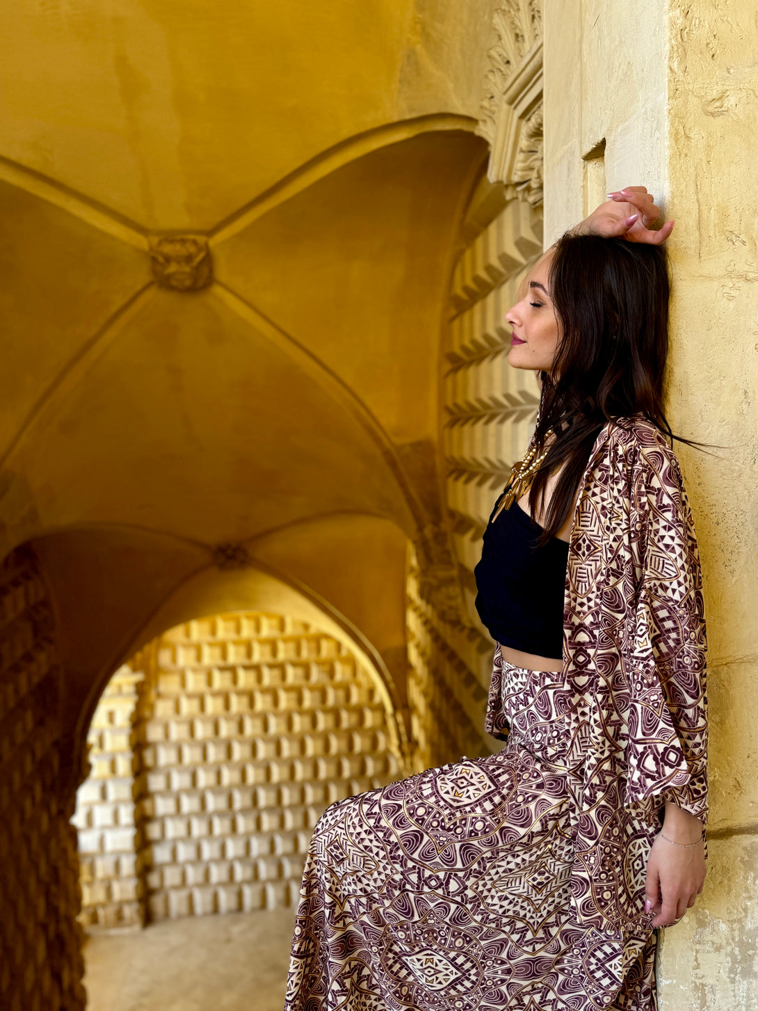 Pantagonna vita alta seta Margherite metallic-Pantaloni-WhyY-Bijondo