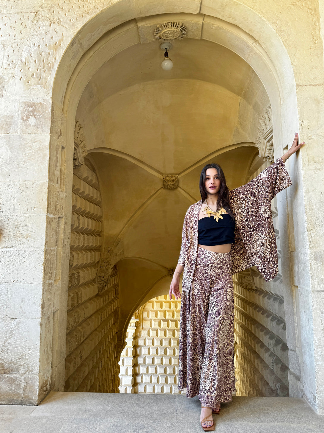 Pantagonna vita alta seta Margherite metallic-Pantaloni-WhyY-Bijondo