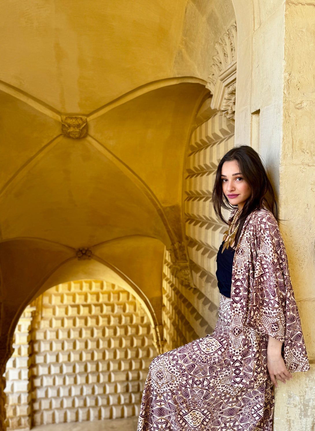 Pantagonna vita alta seta Margherite metallic-Pantaloni-WhyY-Bijondo