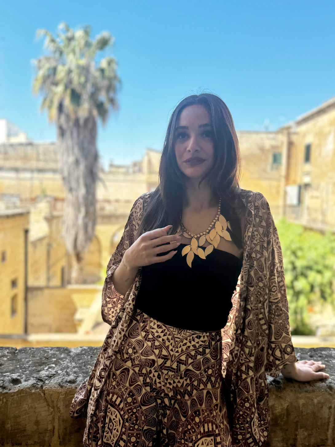 Pantagonna vita alta seta Margherite metallic-Pantaloni-WhyY-Bijondo