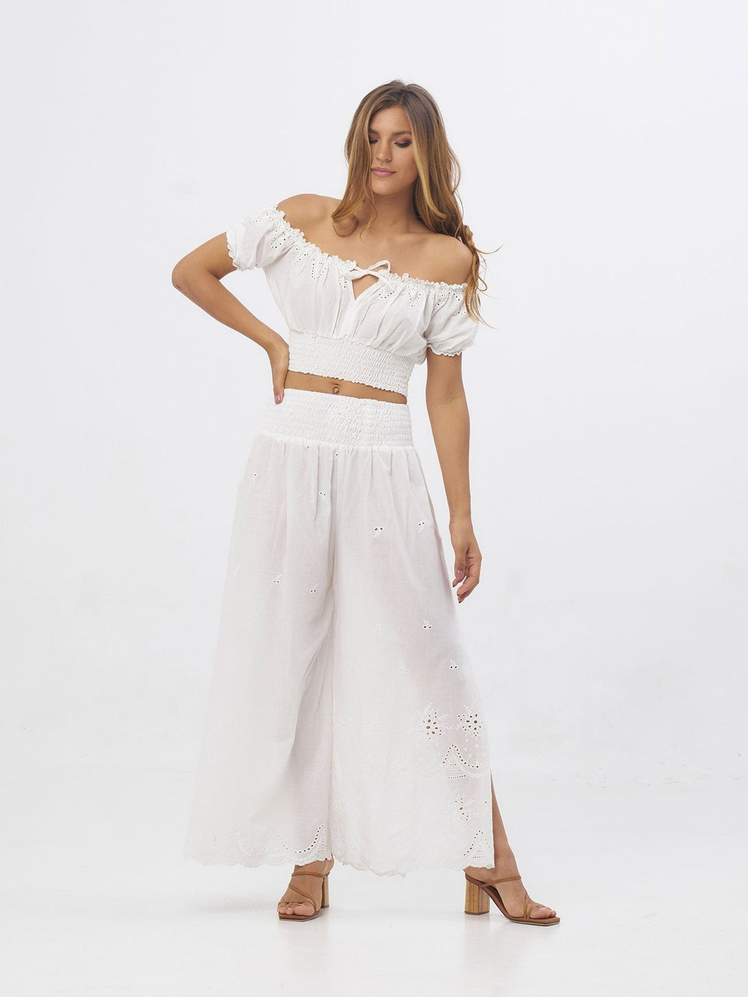 Pantaloni Abigail bianco taglia unica 