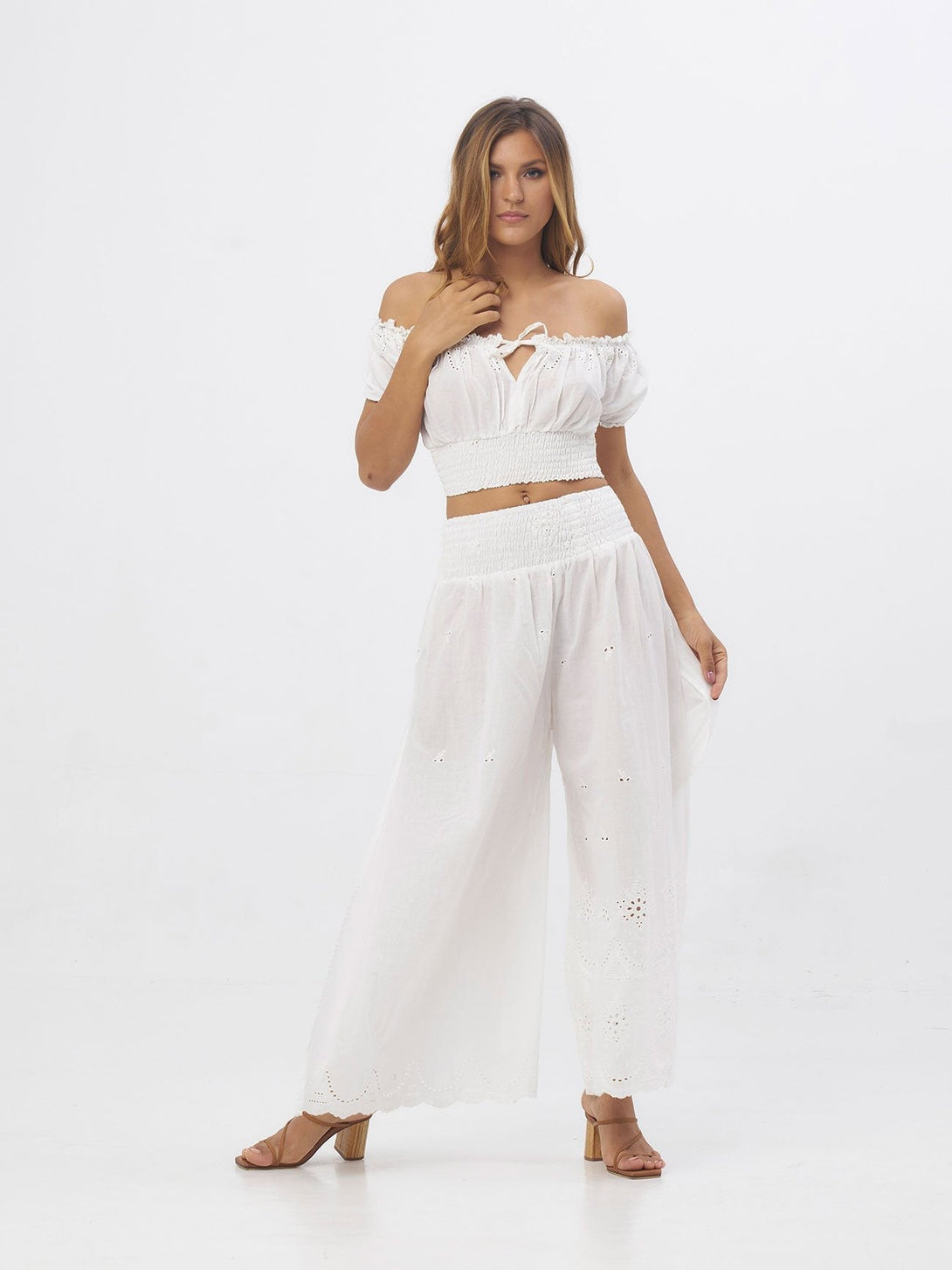 Pantaloni Abigail bianco taglia unica 