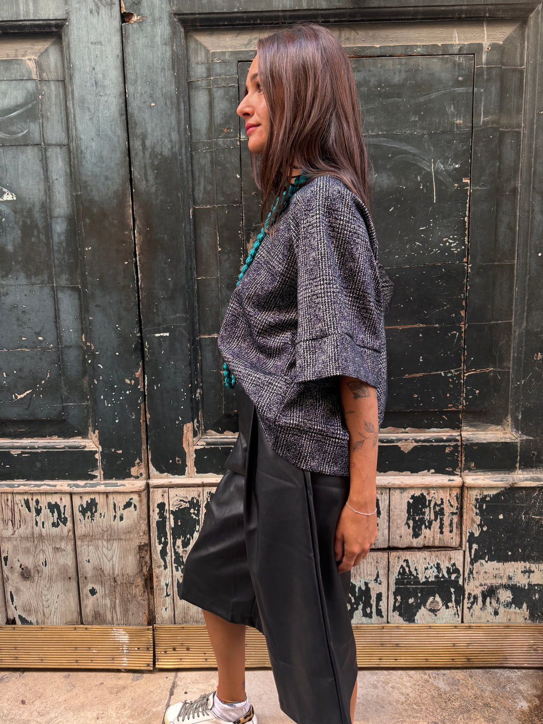 Pantaloni Bermuda Ecopelle-Pantaloni-Bijondo-Bijondo