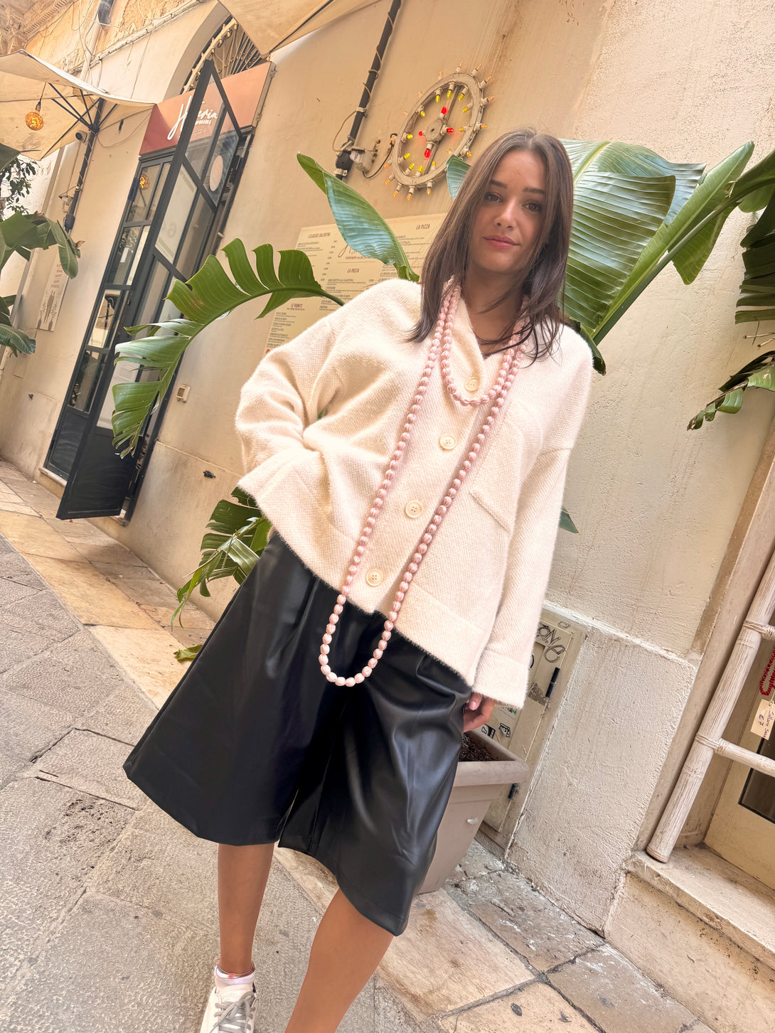 Pantaloni Bermuda Ecopelle-Pantaloni-Bijondo-Bijondo