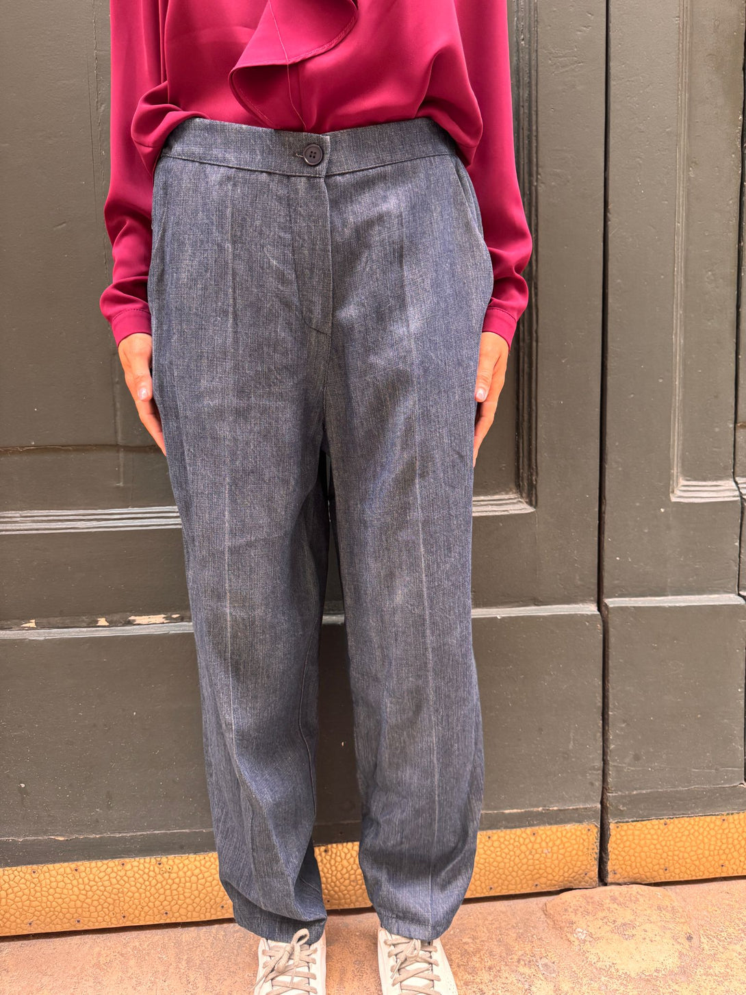 Pantaloni Jeans slim Ornella-Pantaloni-Bijondo-blu-S-Bijondo