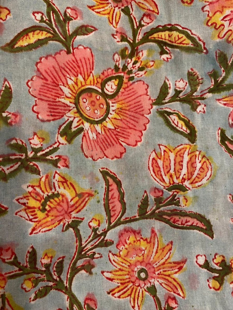 Pantaloni Kamal Blockprint - rosa - Bijondo