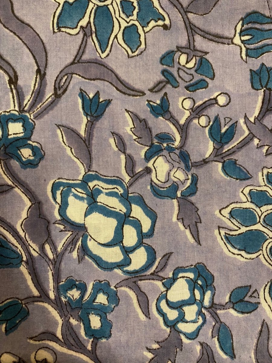 Pantaloni Kamal Blockprint - celeste - Bijondo