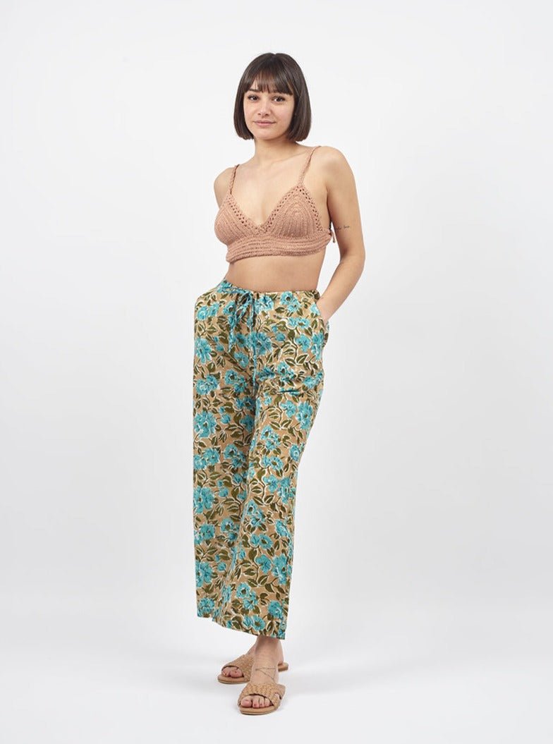 Pantaloni Kamal Blockprint - rosa - Bijondo