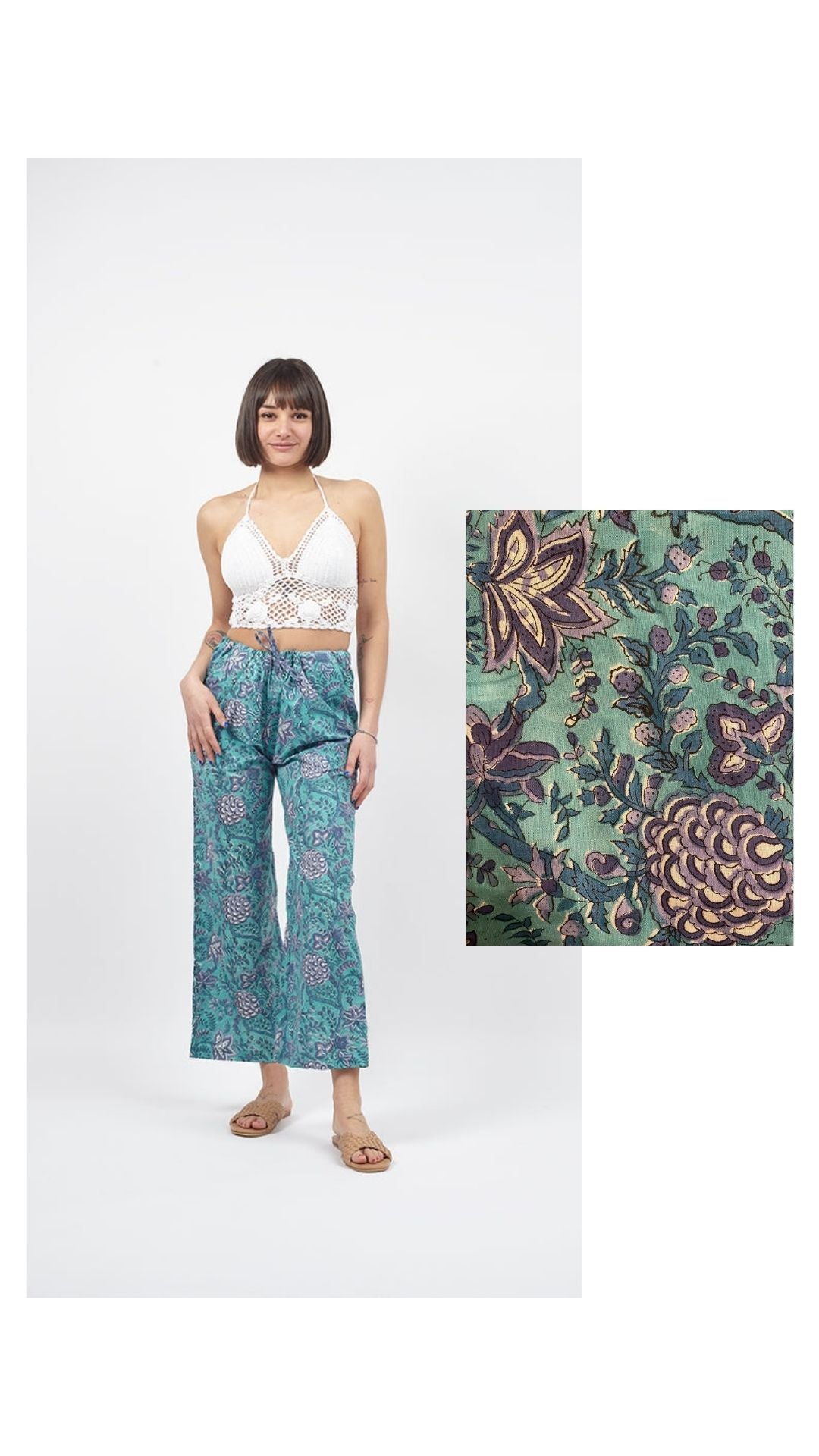 Pantaloni Kamal Blockprint - lavanda - Bijondo