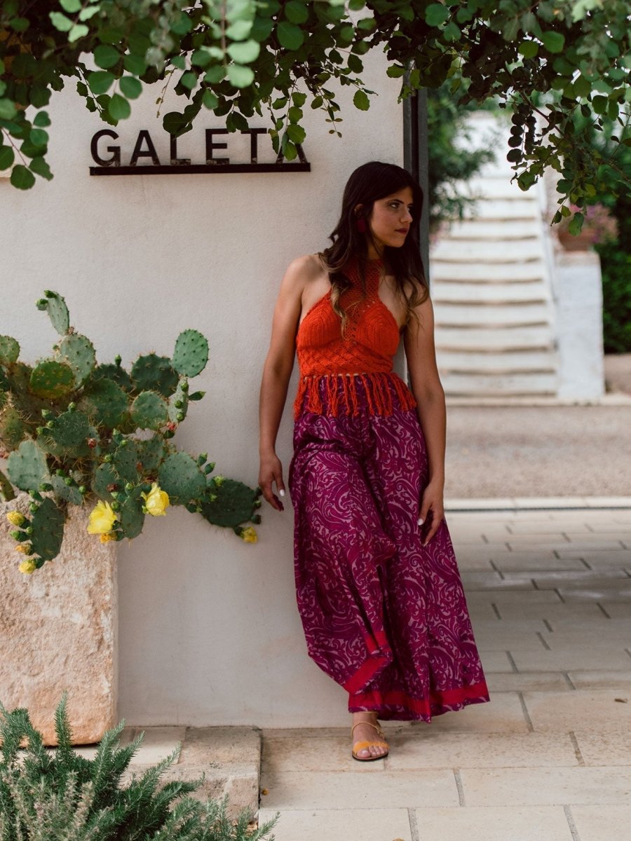 Pantaloni Raffaela - bordeaux - Bijondo