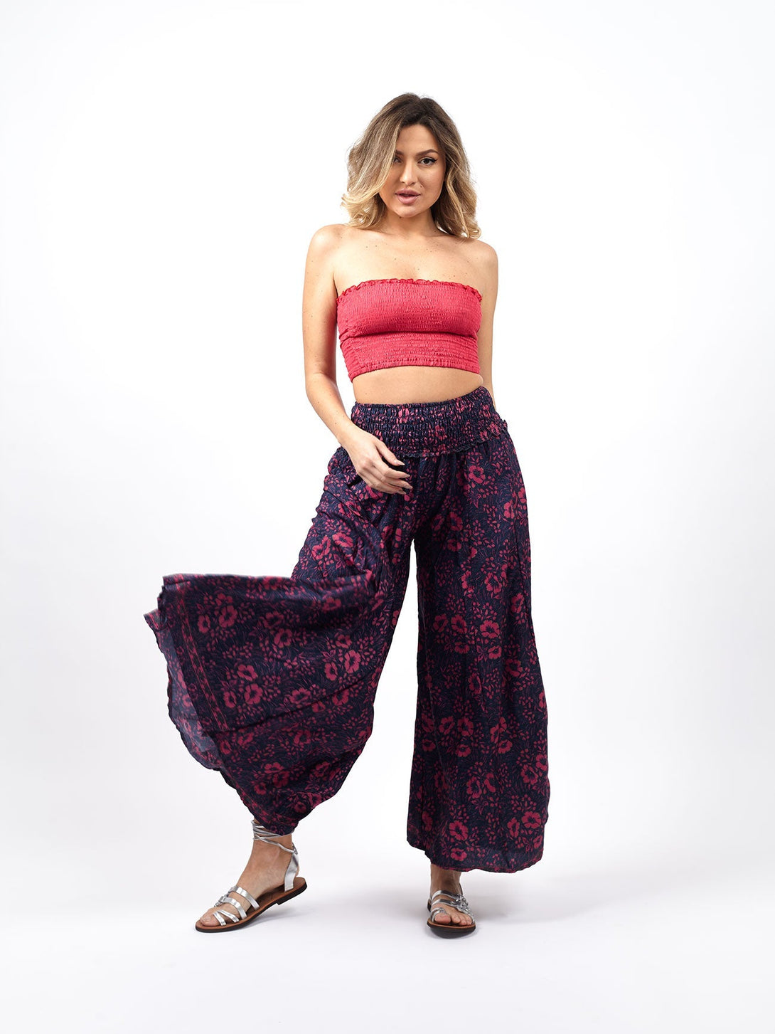 Pantaloni Raffaela-fiori-Bijondo