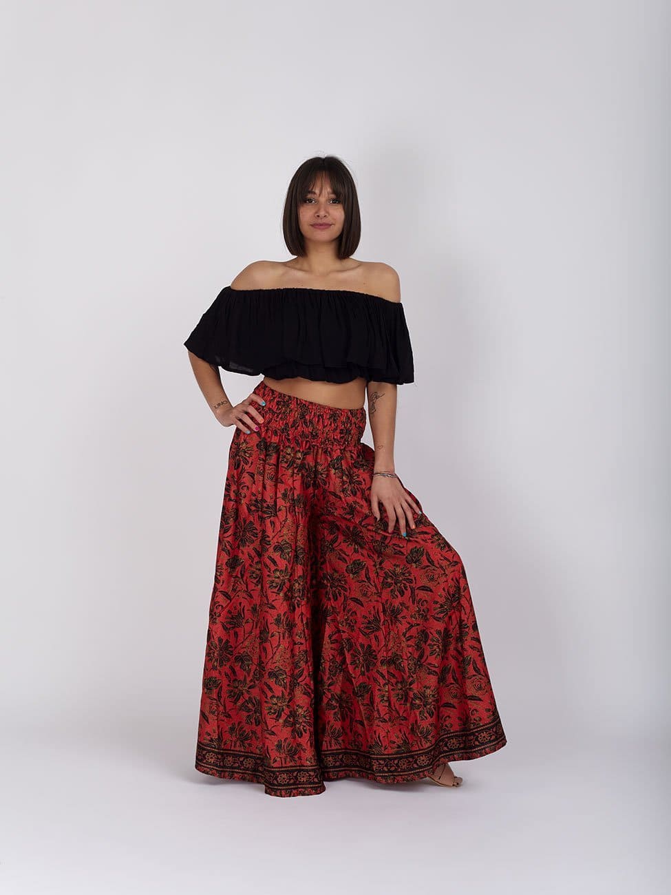 Pantaloni Raffaela - rosso geranio - Bijondo