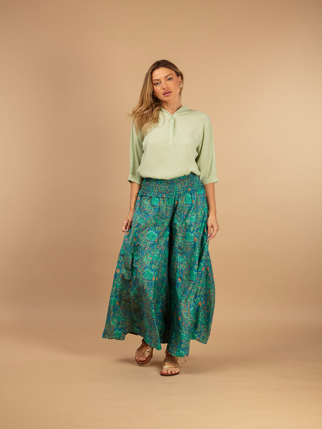 Pantaloni Raffaela-Pantaloni-WhyY-turchese-taglia unica-Bijondo