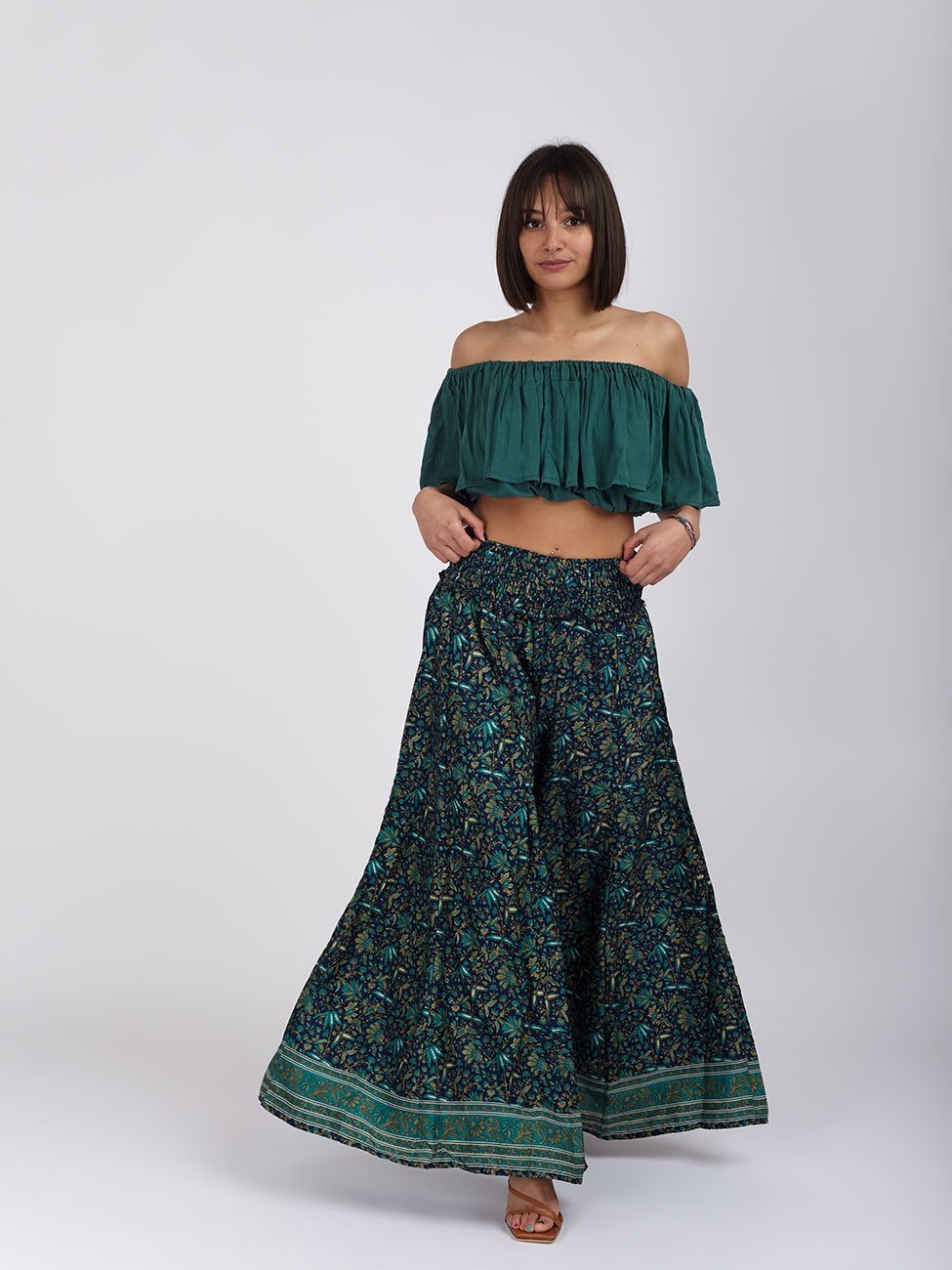 Pantaloni Raffaela - verde smeraldo - Bijondo