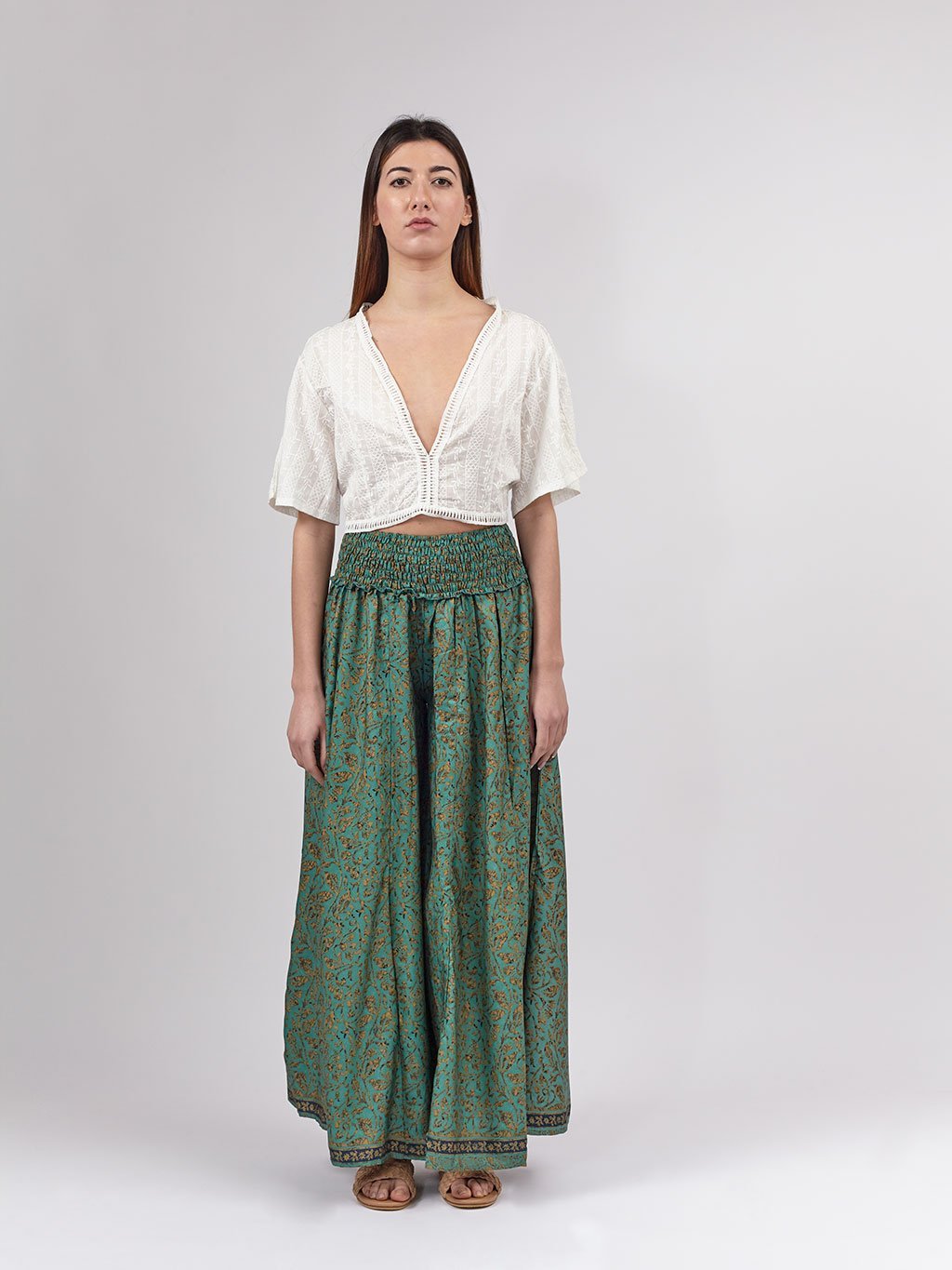 Pantaloni Raffaela - verde - Bijondo