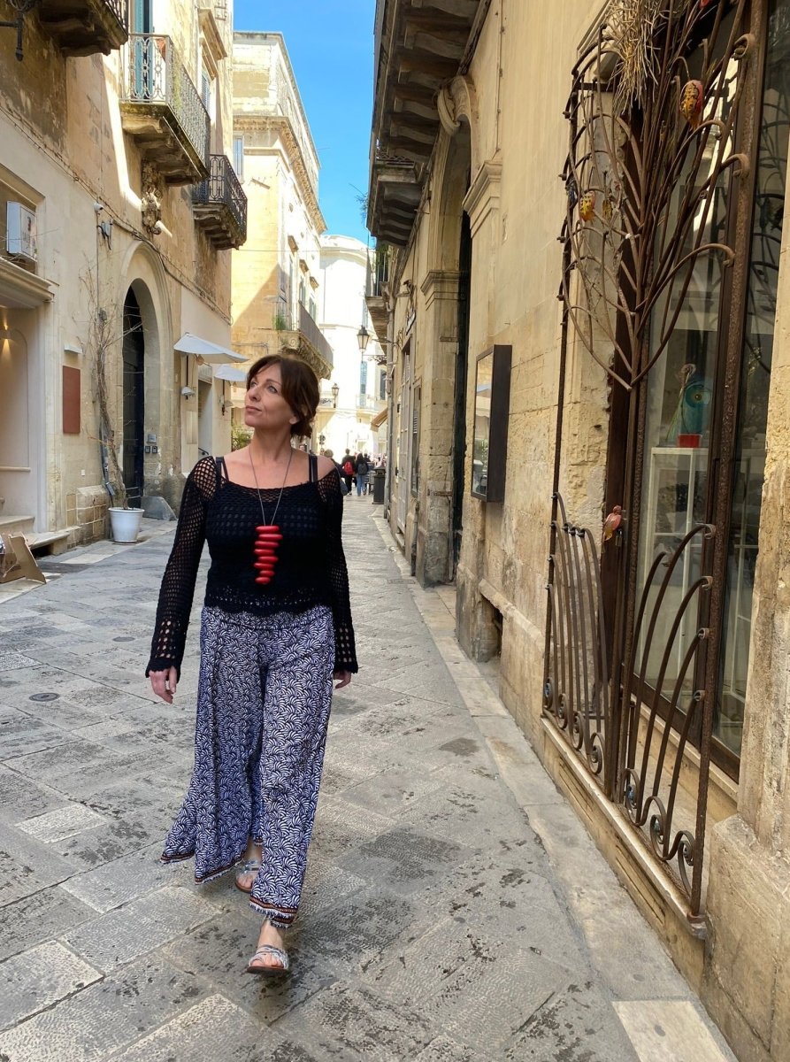 Pantaloni Raffaela - bordeaux - Bijondo