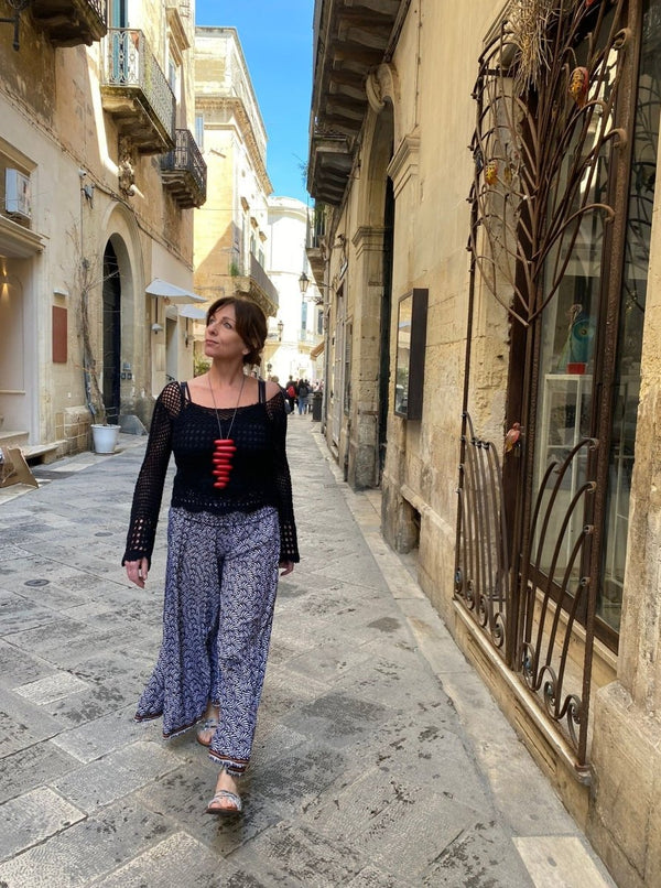 Pantaloni Raffaela - bordeaux - Bijondo