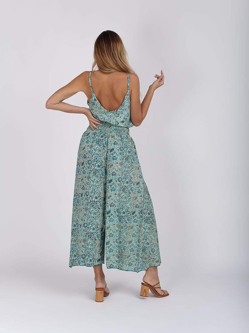 Pantaloni Seta Giselle - petrolio - Bijondo