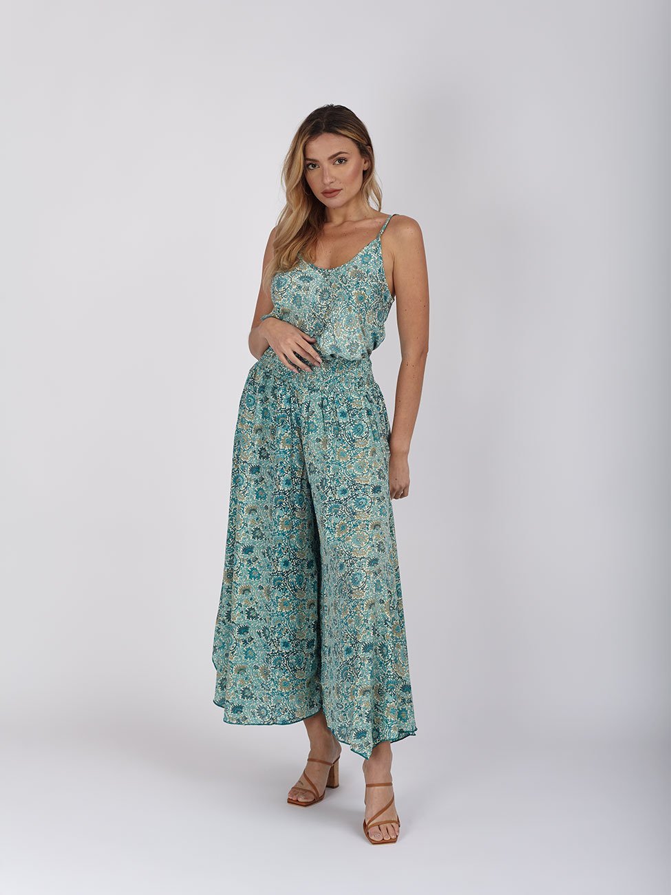 Pantaloni Seta Giselle - celeste - Bijondo