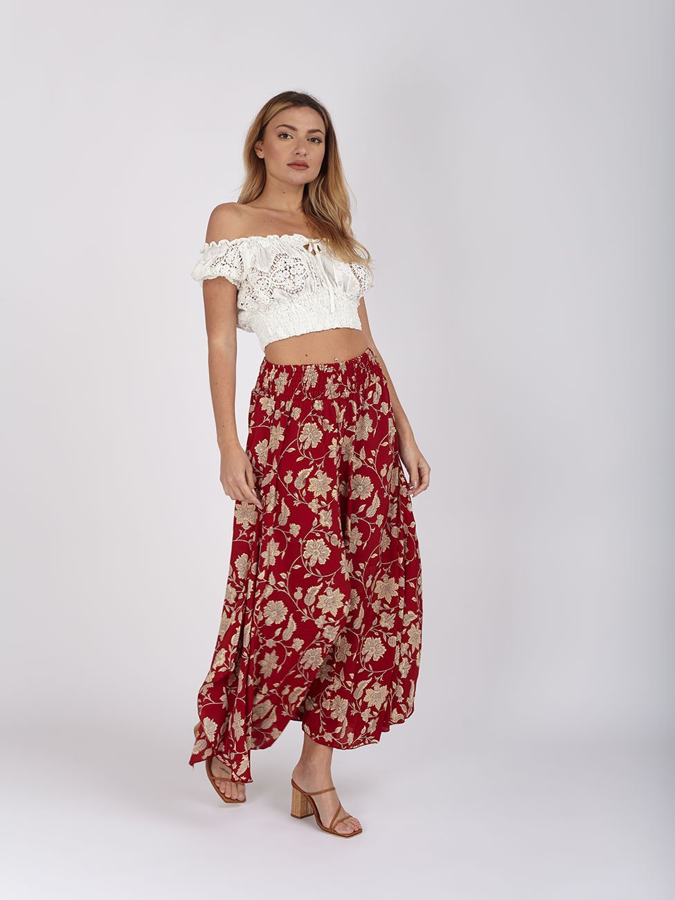 Pantaloni Seta Giselle - rosso - Bijondo