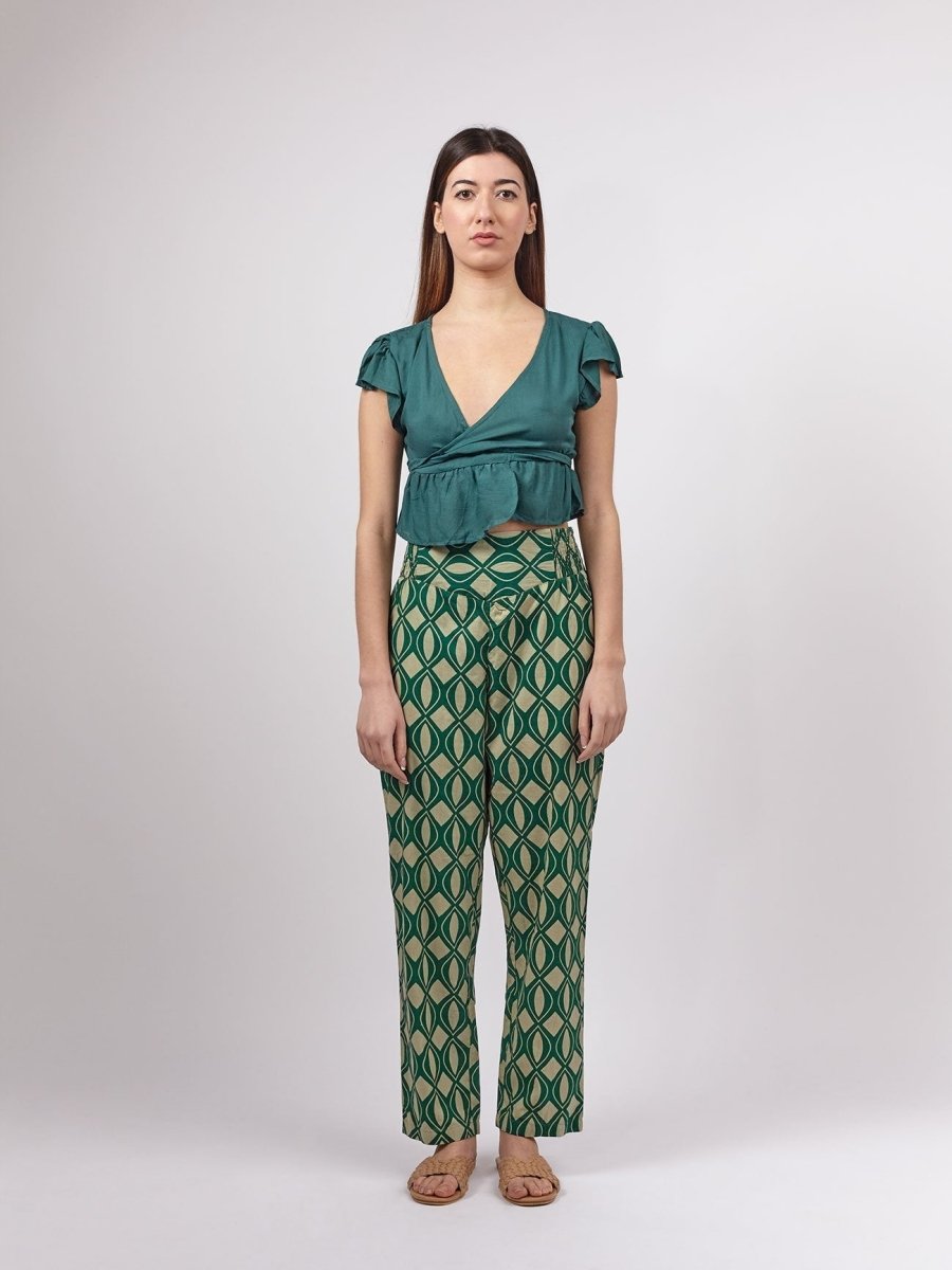 Pantaloni Uma Cotone - verde chiaro - Bijondo