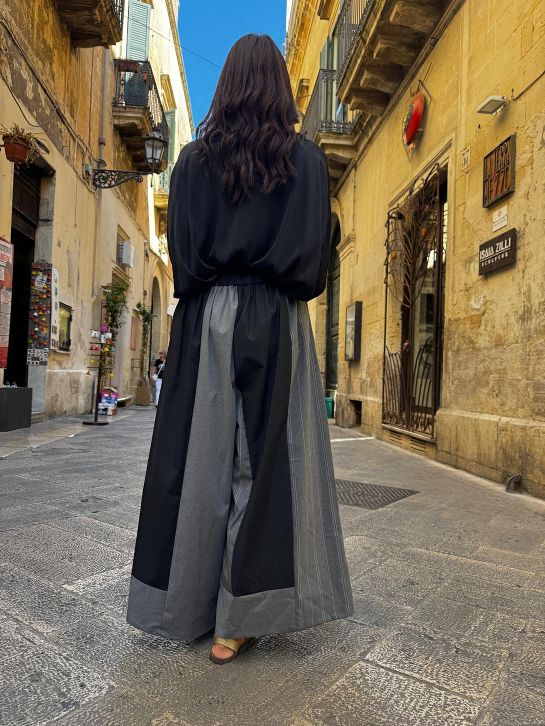 Pantaloni ampi bicolor cotone Michelle-Pantaloni-Bijondo-Bijondo