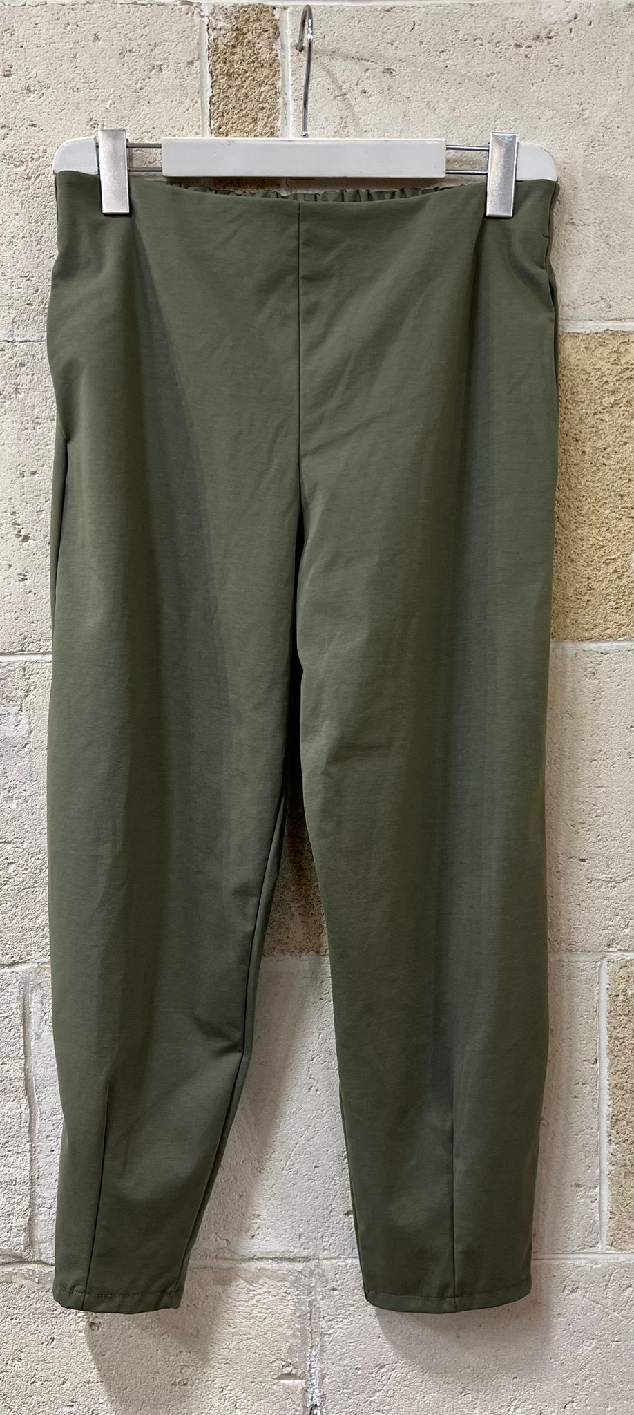 Pantaloni barrel elasticizzati con tasche Marcela-verde-taglia unica-Bijondo