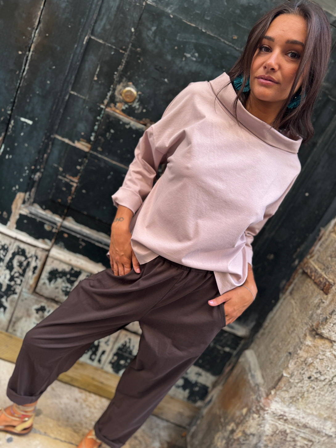 Pantaloni morbidi elastico in vita Devi-pantaloni-Bijondo-Bijondo