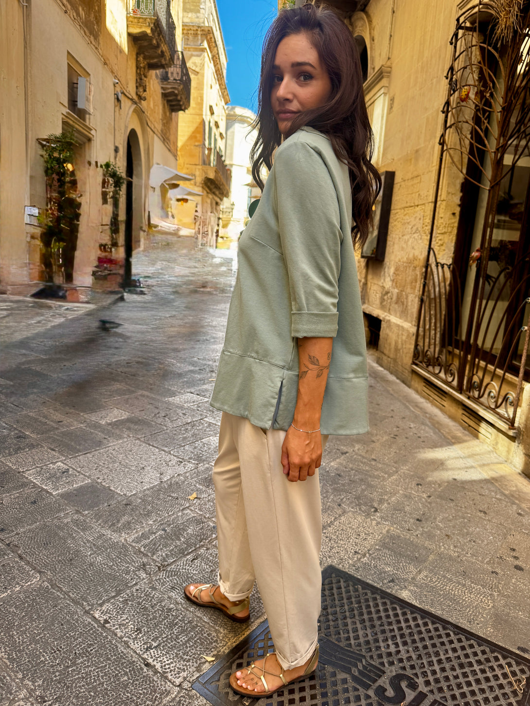 Pantaloni morbidi elastico in vita Devi-pantaloni-Bijondo-Bijondo