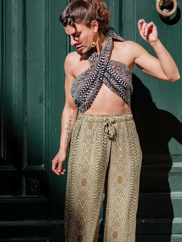 Pantaloni rayon Aurelia-Pantaloni-Bijondo-verde-S-M-Bijondo