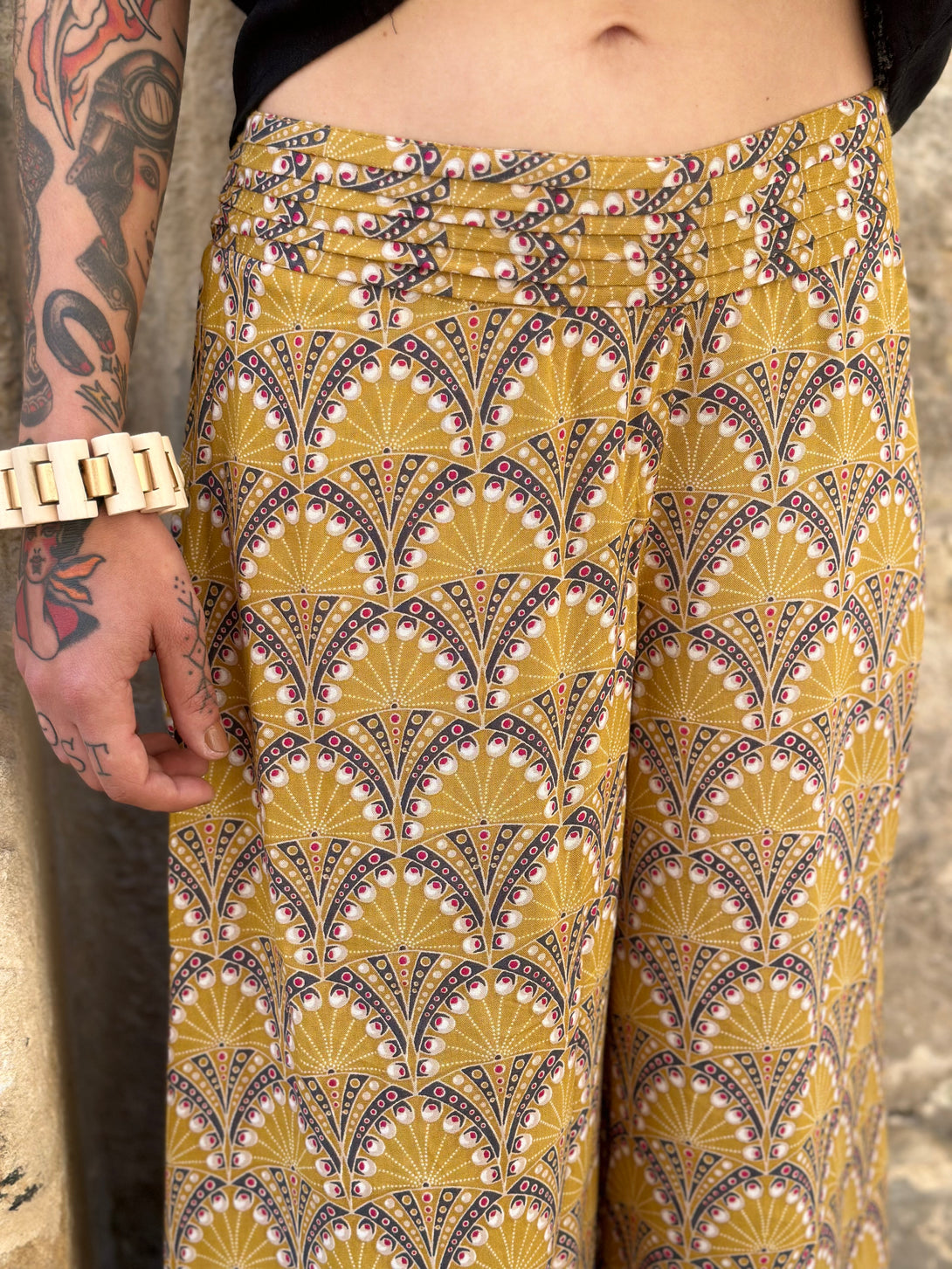 Pantaloni rayon Ellie-Pantaloni-WhyY-giallo-taglia unica-Bijondo