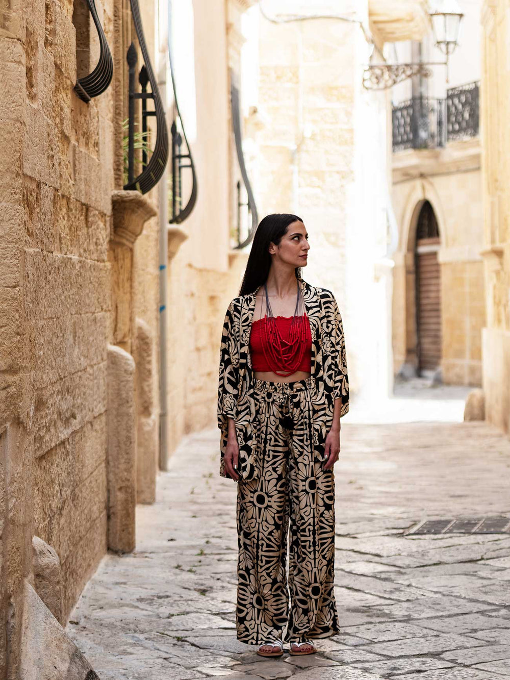 Pianshanzi Pantaloni da donna in cotone, a vita alta, modello hippie Pianshanzi Pantaloni da donna in cotone, a vita alta, modello hippie