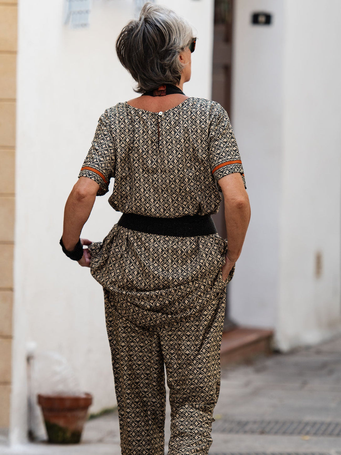 Pantaloni viscosa Uma-bordeaux-S-Bijondo