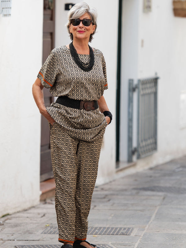 Pantaloni viscosa Uma-bordeaux-S-Bijondo