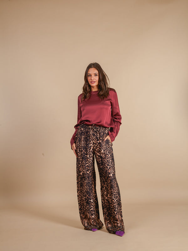 Pantaloni viscosa raso animalier Gloria-pantaloni-Bijondo-Leopardato-S-Bijondo